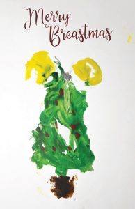 abstract painted print resembling christmas tree