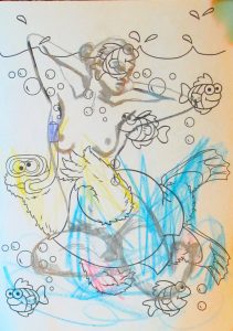 drawing of a nude female figure