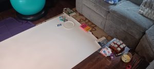 blank canvas on the floor