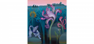 surrealistic painting of flowers