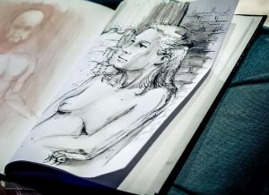 drawing of a nude woman