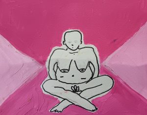painting of a pregnant nude woman
