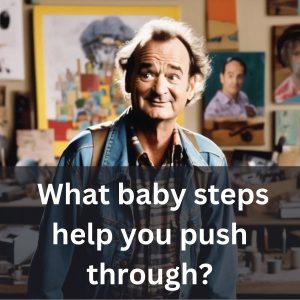 Bill Murray in an art studio