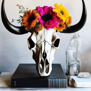 skull with flowers